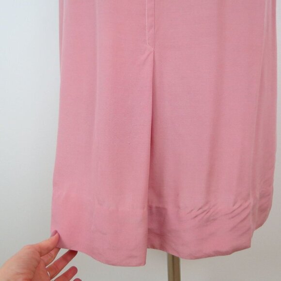 VINTAGE 1950s Women's Pink Slim Pinup Shirtdress with Pintucks - Picture 8 of 10